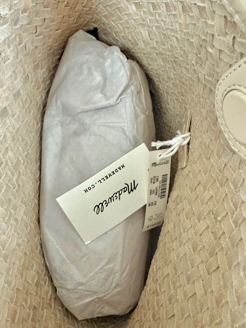 New Madewell Bestseller The Signature Woven Shoulder Bag in Vintage Muslin - Picture 6 of 6